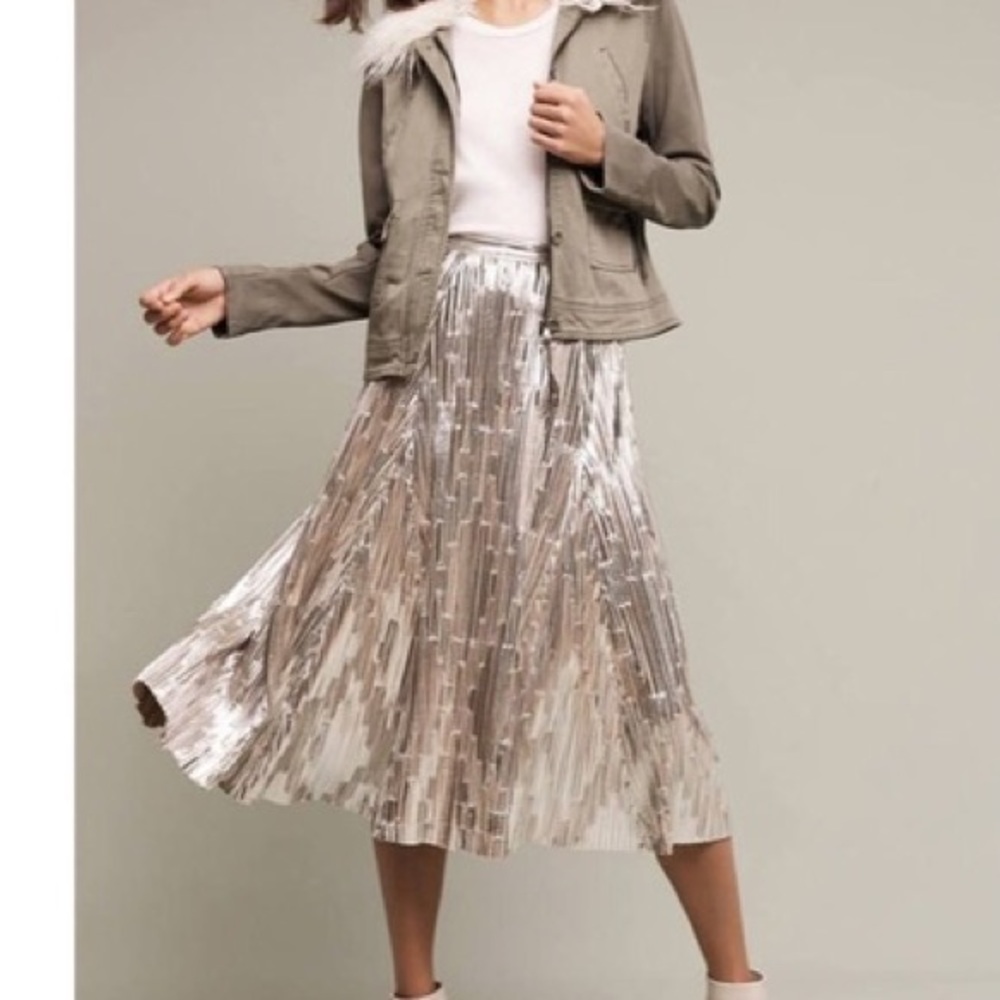 Anthropologie Maeve Eclat Midi Skirt